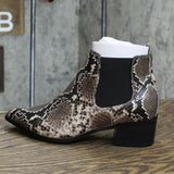 Blondo Emelia Waterproof Chelsea Bootie Brown Snake Leather 8.5