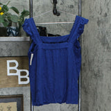 Style & Co. Women's Embroidered Eyelet Flutter Strap Tank Top