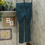 DG2 by Diane Gilman Pull On Stretch Ponte Boot Cut Pants Green Snake XS