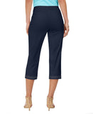 JM Collection Petite Embellished Cuff Tummy Control Capri Pants