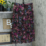 Linea by Louis Dell'Olio Women's Floral Print Soft Skirt Black Medium