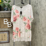 DG2 by Diane Gilman Women's Plus Size Burnout Printed And Embellished Top
