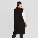 Prologue Women's Sleeveless Deep V-Neck Front Button Longline Sherpa Vest