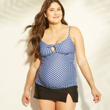 Isabel Maternity by Ingrid & Isabel Gingham Tie Front Tankini Top