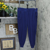 AnyBody Cozy Knit Side Ribbed Jogger Pants Deep Twilight Petite Medium