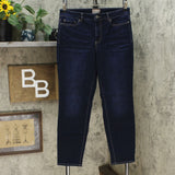 MOTTO Women's Stretch Denim 5 Pocket Girlfriend Jeans Midnight Wash 12