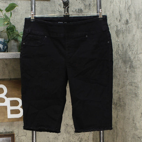 DG2 by Diane Gilman Women's Classic Stretch Pull On Bermuda Shorts Black Large