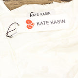 NWT Kate Kasin Ruffle Short Sleeve Belted Swiss Dot V-Neck Dress. X003685HZ7