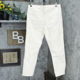 DG2 by Diane Gilman Classic Stretch Floral Fray-Hem Ankle Jeans Cream 12
