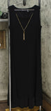 Nina Leonard Miracle Matte Jersey Hi Low Dress With Necklace Black Large