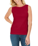 Karen Scott Petite Cotton Boat Neck Tank Top