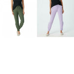 Denim & Co. Women's Active French Terry Joggers With Ruffle Detail