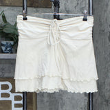 Wild Fable Womens Ruched Tie Front Strapless Blouse Shirt Top Off-White L