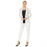 Rhonda Shear Women's Crochet Back Cardigan White Medium