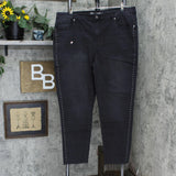 DG2 by Diane Gilman Women's Tall Embellished Side Stripe Jeans Black 20W Tall