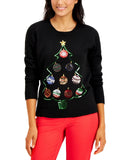 Karen Scott Petite Crew Neck Embellished Christmas Sweater