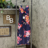 AX Paris Women's Bodycon Floral Plunge Front Cross Back Dress