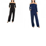 NY Collection Women's Cold-Shoulder Chain Jumpsuit