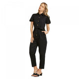 Who What Wear Women's Puff Short Sleeve Collared Jumpsuit