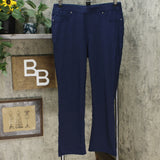 DG2 by Diane Gilman Pull On Stretch Ponte Boot Cut Pants Navy Petite Large