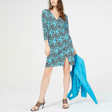 NWT INC International Concepts Womens Petite Geo-Print Wrap Dress. 100056707P PL