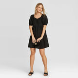 Who What Wear Women's Puff Short Sleeve Mini Babydoll Dress