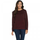 Martha Stewart Plus Size Merino Wool Blend Long Sleeve Sweater