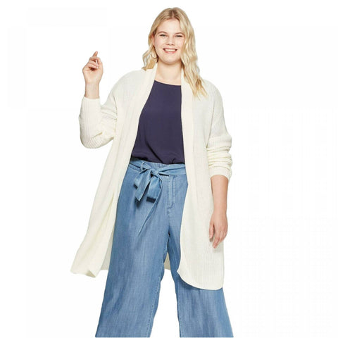 Ava & Viv Women's Plus Size Long Sleeve Textured Cardigan