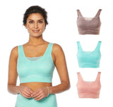 Rhonda Shear 3 Pack Lace Overlay Ahh Bras with Removable Pads Multi Large