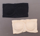 Rhonda Shear 2 Pack Underwire Bandeau Bras Black / Nude 1X