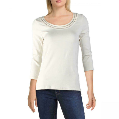 Lauren by Ralph Lauren Women's Ersilla Elbow Sleeve Knit Top