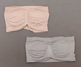 Rhonda Shear LOT OF 2 Underwire Bandeau Bra Removable Pads Gray/Blush Medium