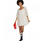 Wild Fable Women's Floral Print 3/4 Sleeve Chiffon Dress