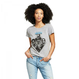 Mighty Fine Women's Marvel BLACK PANTHER Short Sleeve Diamond Graphic T-Shirt