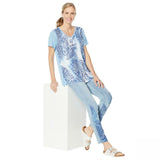 DG2 by Diane Gilman Women's Plus Size Burnout Printed And Embellished Top