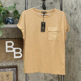 DG2 by Diane Gilman Women's Burnout Slub Jersey Knit Pocket T-Shirt