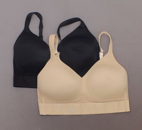 Rhonda Shear 2 Pack Molded Cup Bra With Mesh Back Detail XL Nude/ Black