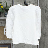 A New Day Women's Long Sleeve Eyelet T-Shirt 566622