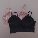 Rhonda Shear 2 Pack Lace Leisure Bras With Removable Pads Mocha/ Black Large