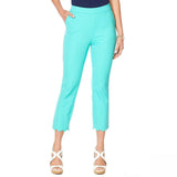 Lemon Way Women's Flawless Twill Scallop Hem Crop Pants Turquoise 4