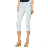 MOTTO Women's Plus Size Modern Stretch Denim Pull On Cropped Jeans