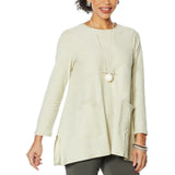 MarlaWynne Women's Handkerchief Tunic Top With Pockets