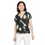 A New Day Women's Short Sleeve V-Neck Knit and Woven Top Blouse