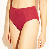 Xhilaration Women's Ribbed Texture High Waist Bikini Bottom