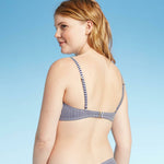 Xhilaration Women's Striped Lace Up Front Bralette Bikini Top