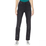 DG2 by Diane Gilman Women's Plus Size Stretch Artwork Slim Leg Jeans