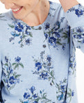 Karen Scott Women's Floral Button Cardigan Sweater