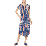 ModernSoul Women's Plus Size Ruched Sleeve Midi Dress