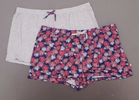 Jane and Bleecker Bleecker 2-Pack Soft Stretch Modal Sleep Shorts Navy / Grey XL