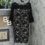 DKNY Women's Lace Bell Sleeve Sheath Dress Black 8